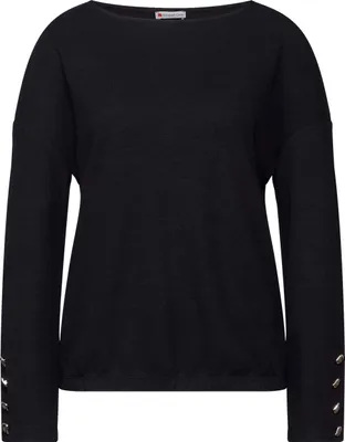 Produktbild von Street One Langarmshirt 'Shirt mit Knopfdetail', A322791, deep tint blue, Gr. 38