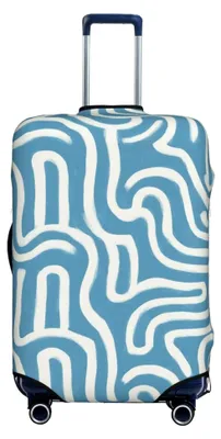 Produktbild von Elastische Gepäckabdeckungen, staubdicht und kratzfest, geeignet für 55,9 - 61 cm, Blau und Weiß