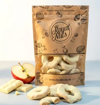 Produktbild von 1000g Apfelringe mit weißer Schokolade