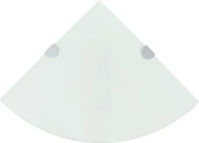 Produktbild von "im Angebot" Eckablage mit Verchromten Halterungen Glas Weiß 35x35 cm - Wandregale CC1601