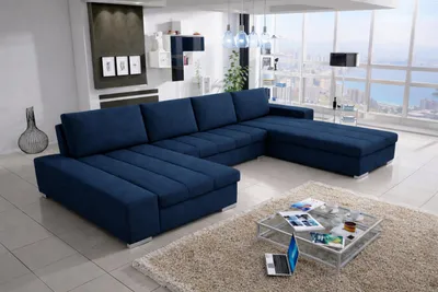 Produktbild von Wohnlandschaft Ecksofa VERONA U – Großzügige Couchgarnitur in U-Form mit Schlaffunktion, Bettkasten und hochwertiger Wellenfederung