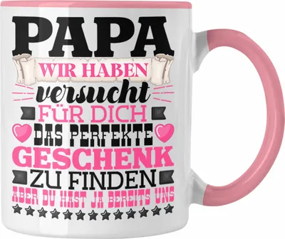 Produktbild von Trendation - Papa Geschenk Tasse Geschenkidee für Besten Vater Geschenk von Tochter an Vater Vatertag Spruch (Rosa)