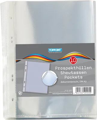 Produktbild von 50 (5x10Stk) Stylex Prospekthüllen A5 Klarsichthüllen