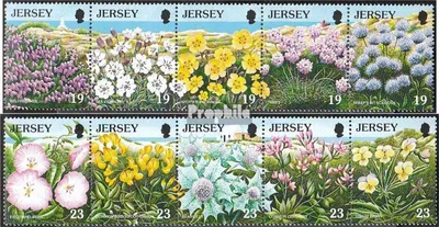 Produktbild von Briefmarken GB - Jersey 1995 Mi 702-711 Fünferstreifen gestempelt Wildblumen