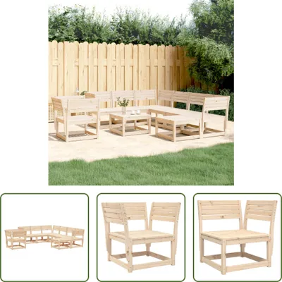 Produktbild von The Living Store 8-tlg. Garten-Lounge-Set Massivholz Kiefer