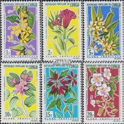 Produktbild von Briefmarken Kongo (Brazzaville) 1971 Mi 272-277 (kompl.Ausg.) postfrisch Blumen
