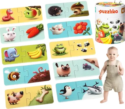 Produktbild von Puzzle-Set Tiere Essen Puzzle-Muster