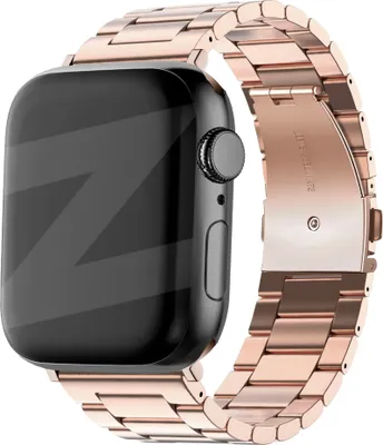 Produktbild von Bandz Stahlband 'Classic' passend für Apple Watch 1/2/3/4/5/6/8/9/SE - Größe 38/40/41mm - Apple Watch Armband aus roségoldenem Stahl