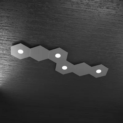 Obrázek produktu pro Moderní stropní světlo 6 modulů Hexagon Metal Anthracite Grey 4 světla Led 12X4W