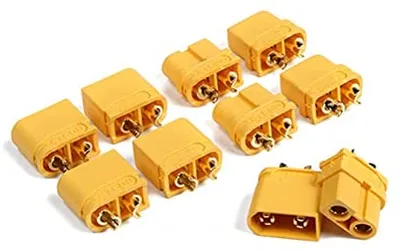 Produktbild von 5 Paare XT60U Stecker-Buchse Verbinder | Hohe Qualität für RC LiPo Batterien | Geeignet für JVC Autoradio Stromversorgung, LiPo Tasche, Gelb