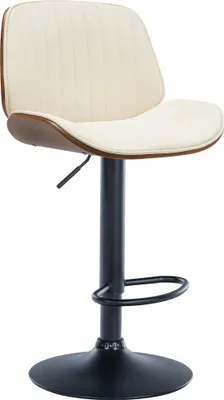 Produktbild von CLP Barhocker Nova Kunstleder drehbar mit Höhenverstellung walnuss/creme