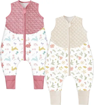 Productafbeelding van Babyslaapzak met voeten - 1-5 TOG - Voor het hele jaar - Slaapzak - Babyslaapzak met pijpen - Voor zuigelingen - Kinderen - 1-5 TOG - Geel + roze
