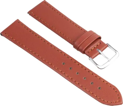 Produktbild von Ersatzband Uhrenarmband Leder Braun mit Ton-in-Ton-Ziernaht 25608S, Stegbreite:16mm