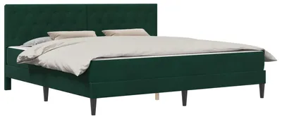 Produktbild von Bettgestell mit Matratze Dunkelgrün 200 x 200 cm Samt