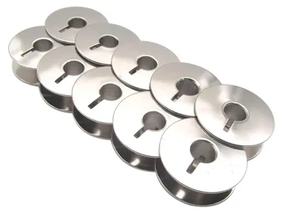 Produktbild von Metallspule - Ersatzteil für Nähmaschinen - 10 Stück - Kompatibel mit Modellen 130, 230, 360, 1197, 1471, 1473, 1475, 1520, 1530, 2024, 2025, 2026, 7560, 138, 238, 335, 438, 463, 67, 68, 69
