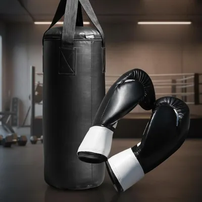 Zdjęcie produktu dla Rękawice do worka bokserskiego Melko Sand Rocky Training Profesjonalny zestaw bokserski - 60 cm wypełniony 9 kg