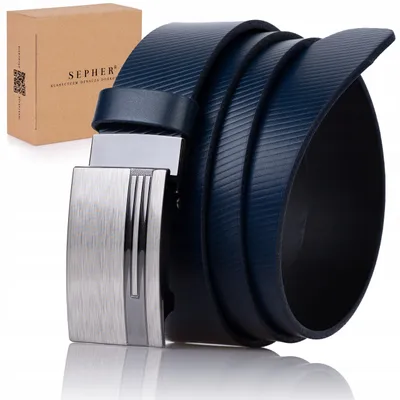 Produktbild von SEPHER® Ledergürtel Herren Dunkelblau Automat 3,4 cm