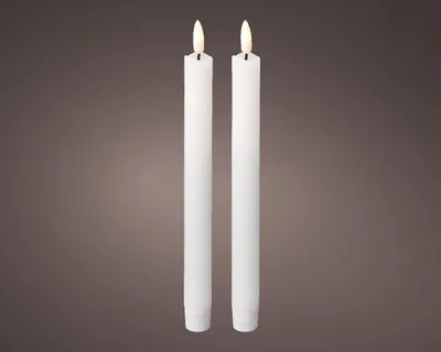 Produktbild von Stabkerze LED 2er-Set - weiß - batteriebetrieben -  Weihnachten - Kerze