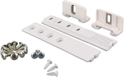 Produktbild von Universelle Türmontageset für Schiebetüren, 2 Scharniere, Montagewinkel, Befestigungsschrauben, für
