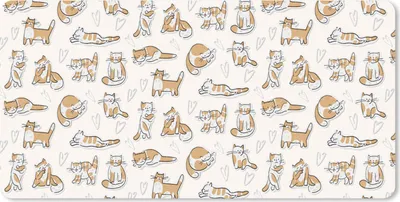 Produktbild von MuchoWow® Schreibtischunterlage Katze - Muster - Tiere 80x40 cm - XXL Mauspad - Gaming Mauspad