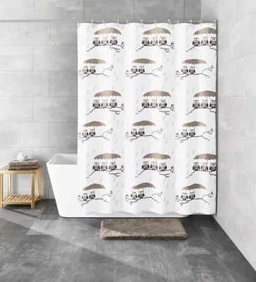 Zdjęcie produktu dla Tekstylna zasłona prysznicowa Kleine Wolke EULEN Taupe 240 x 180 cm