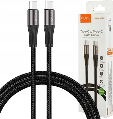 Zdjęcie produktu dla Szybki Kabel Vidvie Usb Typ-C Przewód Mocny Szybkie Ładowanie 60W 2M