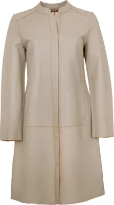 Produktbild von Freaky Nation - Damen Ledermantel Longjacke Lammnappa helles beige Größe S