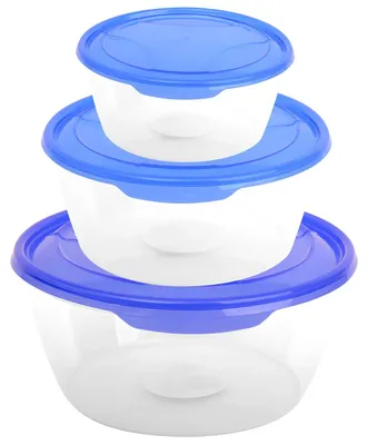 Produktbild von 3er Set Frischhaltedose Rund 1 / 1,7 / 3 Liter Blau