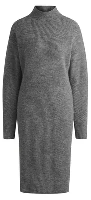 Productafbeelding van Boss - "Fagdassy" gebreide jurk voor dames, geribbeld, lange mouwen, model GT65458 (maat 40 DE), kleur zilver