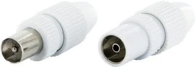 Produktbild von Schwaiger KST3032 532, F-Typ, Weiß, Metall, Kunststoff, Sichtverpackung, 2 Stück(e)