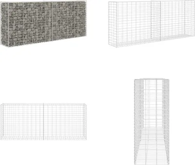 Produktbild von vidaXL Gabionen Steinkorb Stahl 85×30×200 cm Silbern - Steinkorb - Steinkörbe - Gabione - Gabionen