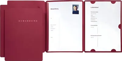 Image de Pagna® 22002-01 Dossier de candidature Select - rouge, 3 compartiments, pince et perforation en demi-lune