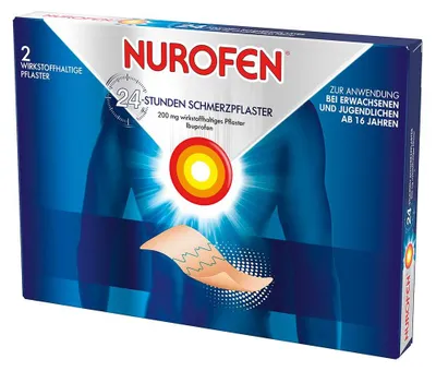 Produktbild von Medizinkompressen-Set, Nurofen, Schmerzpflaster, für Gelenk-, Sehnen-, Muskelentzündungen, 24h Wirkung, 2 Stk.