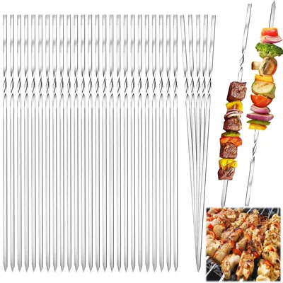Productafbeelding van Set van 30 RVS Grillspiesen voor BBQ en Grillen