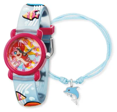 Produktbild von Engelsrufer Herzengel Kinder Uhrenset mit Meerjungfrau Motiv - Analoge Armbanduh