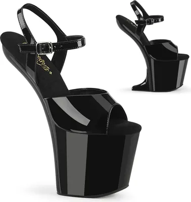 Produktbild von CRAZE-809 Damen Sandale von Pleaser, Schwarz Glanz , EU 40, US 10