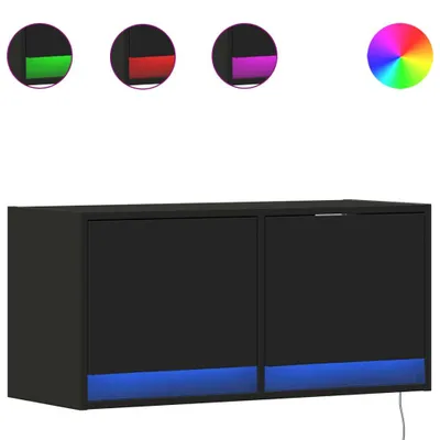 Immagine prodotto di Mobile TV a Parete con Luci LED Nero 80x31x35 cm