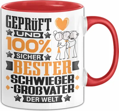 Produktbild von Schwiegergroßvater Geschenk Lustiger Spruch für Schwiegergroßvater Geschenkidee Bester Schwiegergroßvater Der Welt (Rot)