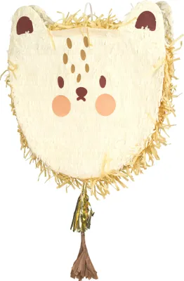 Piñata 48x48x10cm Löwenkopf zum Befüllen Creme Braun