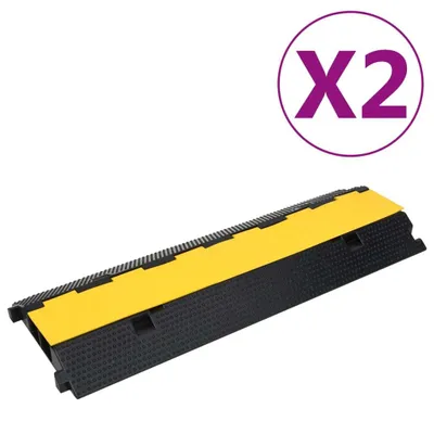 Produktbild von The Living Store Kabelbrücken 2 Stk. 2 Kanäle Gummi 100 cm