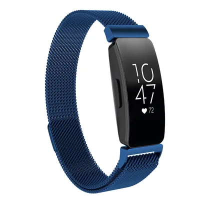 Produktbild von Armband für Fitbit Inspire, Inspire 2, Inspire HR, Ace 2, Ace 3 verstellbar Edelstall Metall - Dunkelblau
