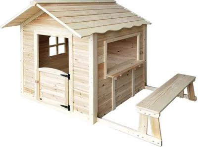 Produktbild von HOME DELUXE -Spielhaus DER GROßE PALAST - Natur mit Bank  -  Holz