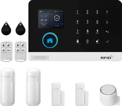 Image de Système d'alarme de sécurité domestique, contrôle WiFi, compatible avec l'assistant vocal, B, prise UE