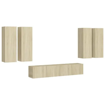 Produktbild von vidaXL 6-tlg. TV-Schrank-Set Sonoma-Eiche Holzwerkstoff