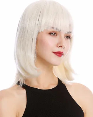 Produktbild von WIG ME UP Perücke kurz Longbob Pony glatt Weißblond YZF-4362-60