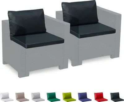 Immagine prodotto di Cuscino di ricambio per set di mobili da giardino in rattan impermeabile a 2 posti Bica Grand Soleil - Nero