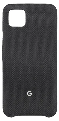 A black Google Pixel 4 XL fabric case is shown flat against a white background.