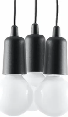 Produktbild von Hängeleuchte DIEGO 3 schwarz 3xE27 15W PVC 90x15x15cm Sollux Lighting