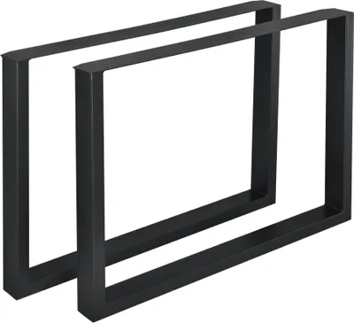 Obrázok produktu pre In And OutdoorMatch Elroy stolová noha - oceľová podnož - sada 2 kusov - stolová noha v tvare U - 100 x 72 cm - čierna