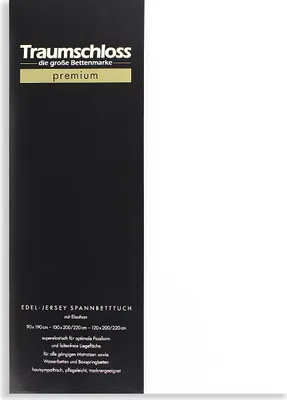 Produktbild von Traumschloss Premium Edel-Jersey Spannbettlaken 180-200 x 200-220 cm weiß 165g/m², 95% gekämmte Mako Baumwolle, 5% Elasthan
